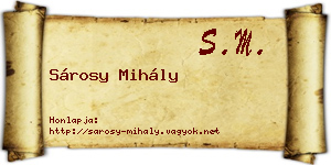 Sárosy Mihály névjegykártya