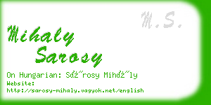 mihaly sarosy business card